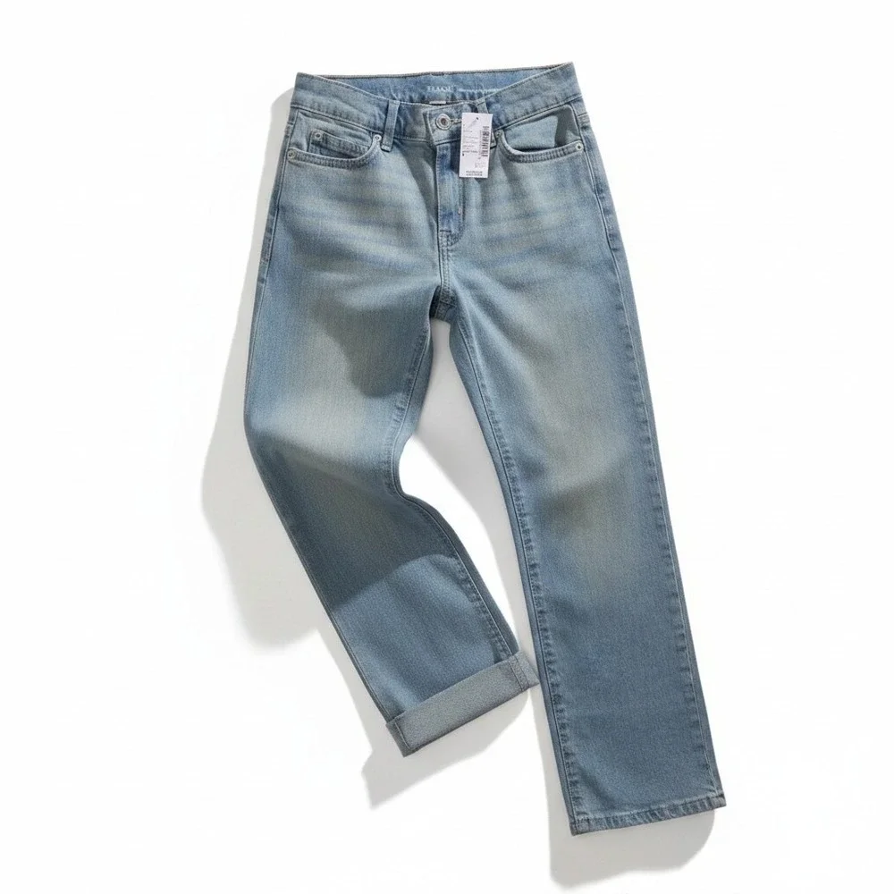 The Children's Place Boys 90s Loose Jeans Phoenix Wash Light Blue Size 8 NWT